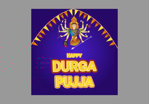 Goddess Durga Face in Happy Durga Puja vector
