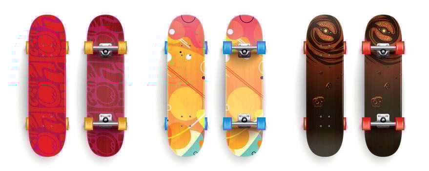 Realistic Urban Skateboards Set vector