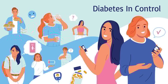 People With Diabetes Composition vector