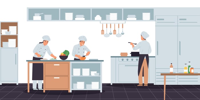 Cooks On Kitchen Composition vector