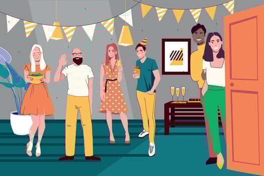 Welcome Guests Flat Illustration vector