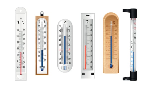 Weather Thermometer Realistic Collection vector