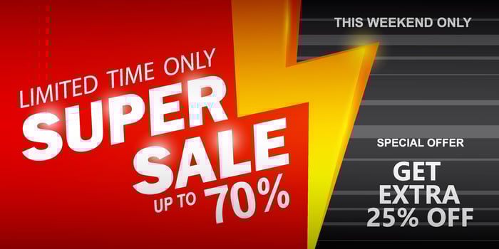 Vector Illustration Limited Time Super Sale Banner
