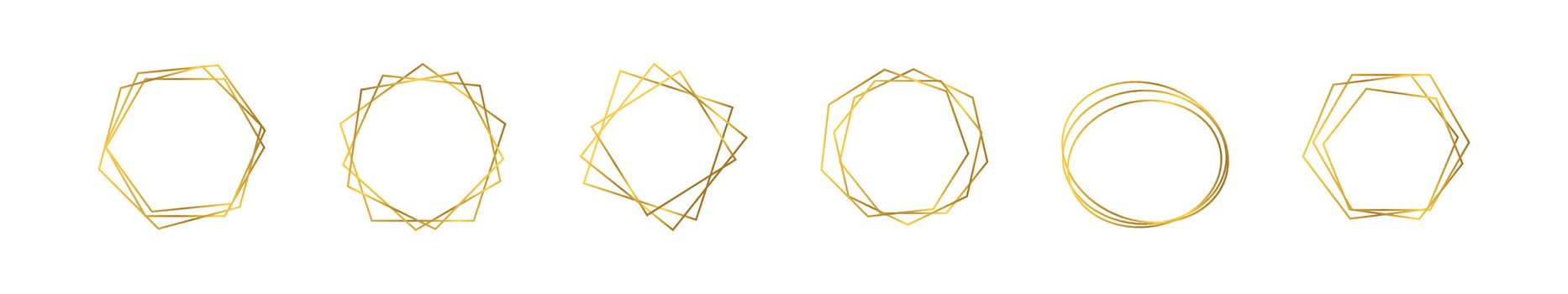 Gold geometric polygonal frame vector