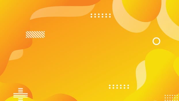 Yellow orange gradient dynamic fluid shapes abstract background vector