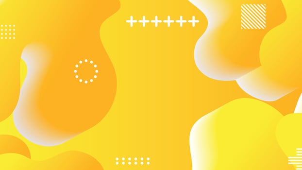 yellow gradient dynamic fluid shapes abstract background vector