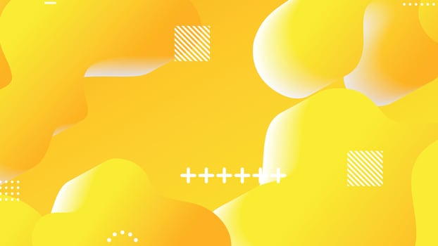 yellow gradient dynamic fluid shapes abstract background vector