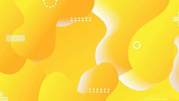 yellow gradient dynamic fluid shapes abstract background vector