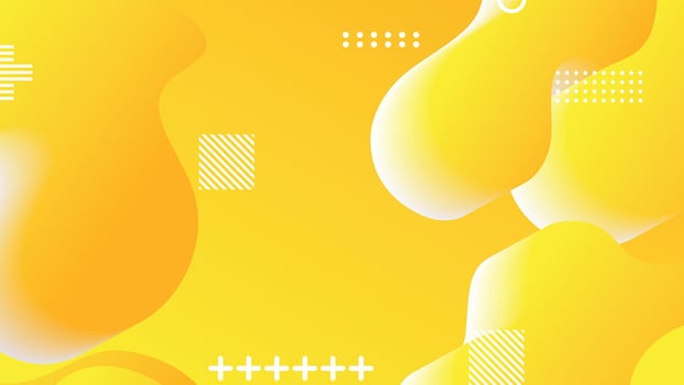 yellow gradient dynamic fluid shapes abstract background vector