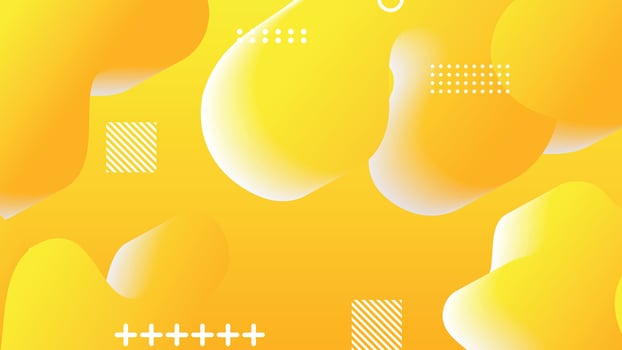 yellow gradient dynamic fluid shapes abstract background vector