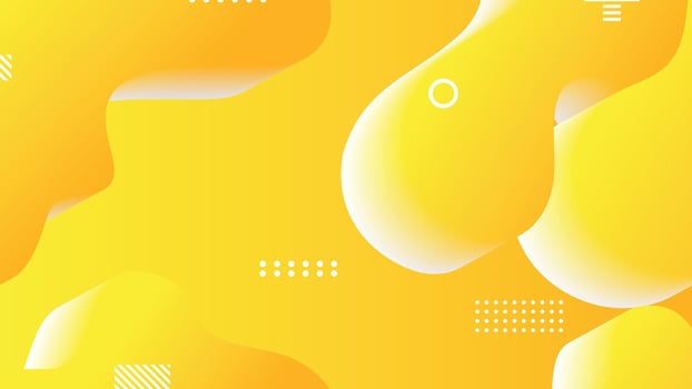 yellow gradient dynamic fluid shapes abstract background vector