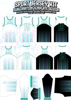 Colorful Rays Stripes Jersey Design Sportswear Layout Template vector