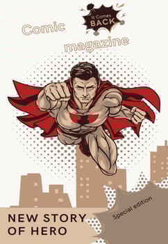 Comic Book Cover Template Illustration of a cartoon editable comic book cover template vector