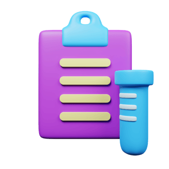 Lab resuilts icon 3d Render isolated on transparent background png