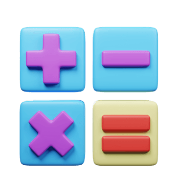 Mathematics icon 3d Render isolated on transparent background png