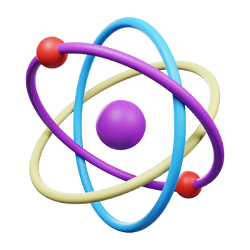Physics icon 3d Render isolated on transparent background png