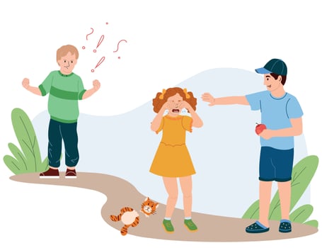 Children Behaviour Flat Illustration vector