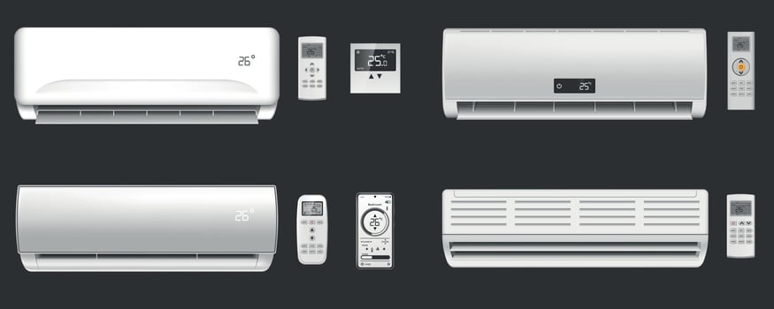 Realistic Air Conditioners Set vector