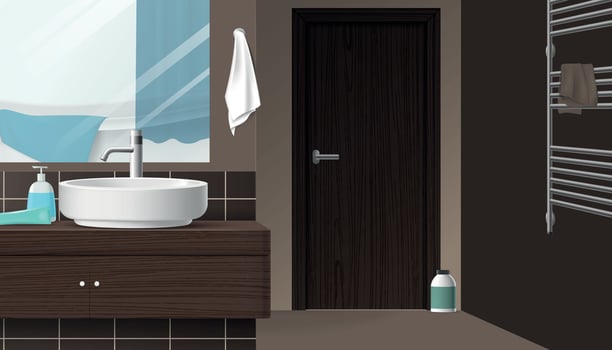 Realistic Bathroom Interior vector