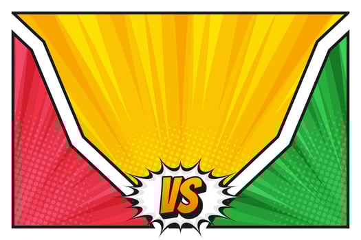 Bright colorful comic book versus background template vector