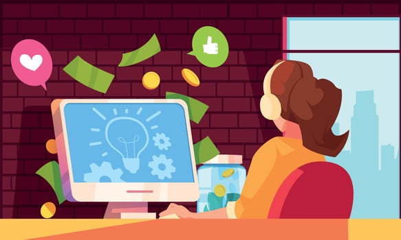 Crowdfunding Flat Concept vector