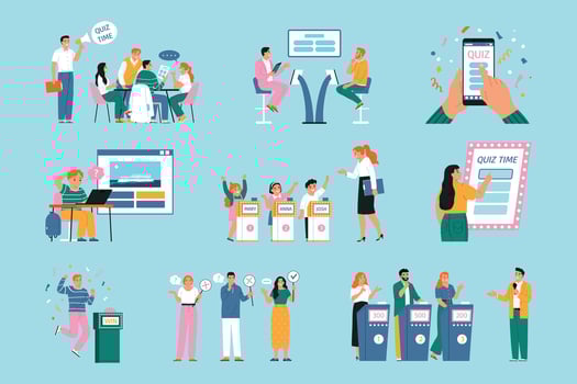Flat Quiz Set vector