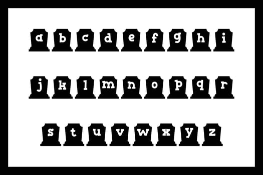 Versatile Collection of Tombstone Alphabet Letters for Various Uses vector