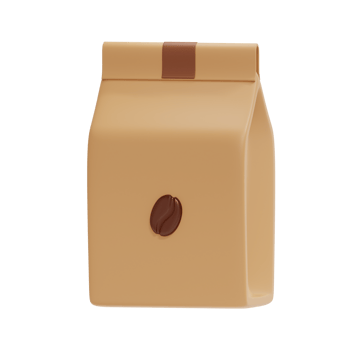 coffee bag 3D Illustration png
