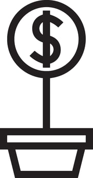 Growth business icon symbol vector image. Illustration of the progress outline infographic strategy  development design image