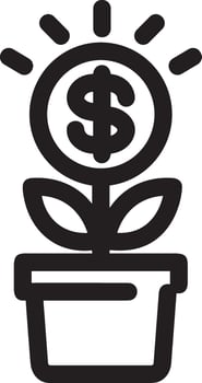 Growth business icon symbol vector image. Illustration of the progress outline infographic strategy  development design image