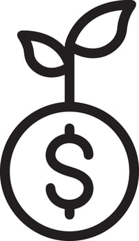 Growth business icon symbol vector image. Illustration of the progress outline infographic strategy  development design image