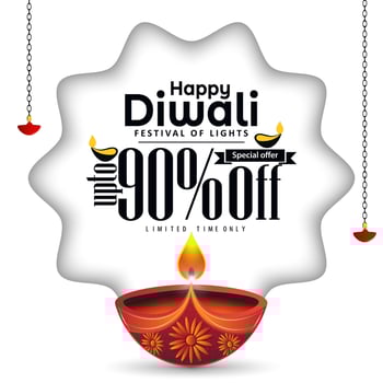 happy diwali sale banner template design on white background. Vector illustration.