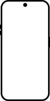 Realistic smartphone mock-up. Device UI or UX mock-up. Cell phone. Black phone mock up with blank screen on transparent background. vector