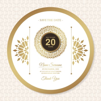 elegant gold birthday invitation template vector