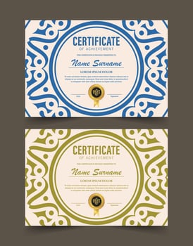Achievement certificate best award diploma vector