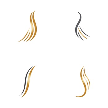 hair wave logo vector illustration design