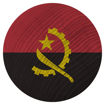 Angola Country Flag in Circle Shape png