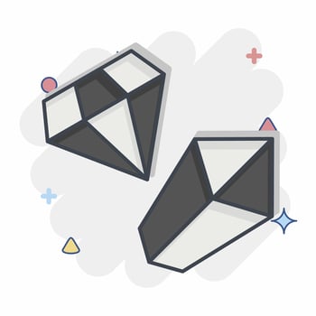 Icon Gemstone. related to Mining symbol. comic style. simple design editable. simple illustration vector