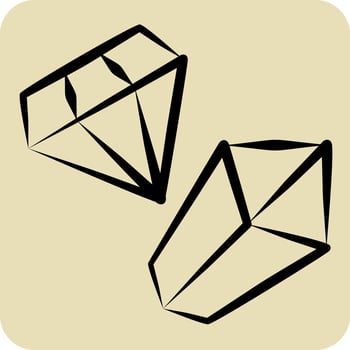 Icon Gemstone. related to Mining symbol. hand drawn style. simple design editable. simple illustration vector