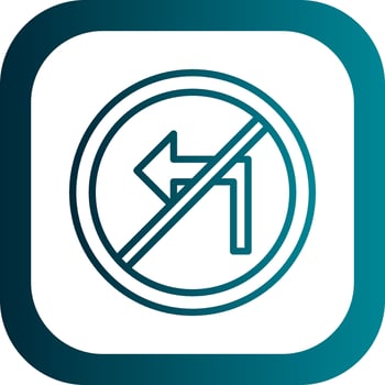 No Turn Left Vector Icon Design