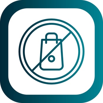 No Plastic Bags Vector Icon Design