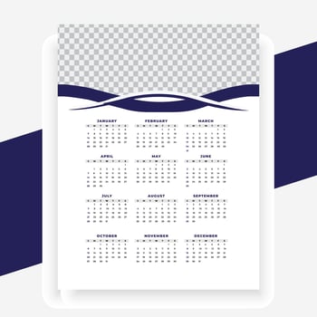 vector modern style new year 2024 calendar template