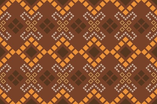 Nature vintages cross stitch traditional ethnic pattern paisley flower Ikat background abstract Aztec African Indonesian Indian seamless pattern for fabric print cloth dress carpet curtains and sarong vector