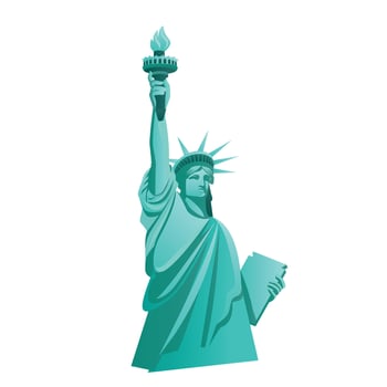 Vector isolated statue of liberty on white background