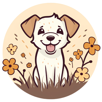 cat dog cut flowers vintage ai generative png