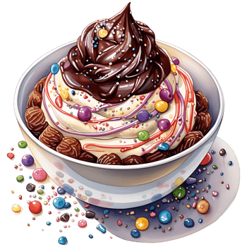 Ice cream with topping on a transparent background AI Generative png
