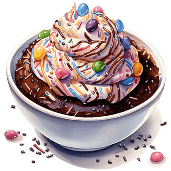 Ice cream with topping on a transparent background AI Generative png