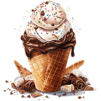 Ice cream with topping on a transparent background AI Generative png
