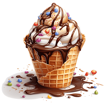 Ice cream with topping on a transparent background AI Generative png