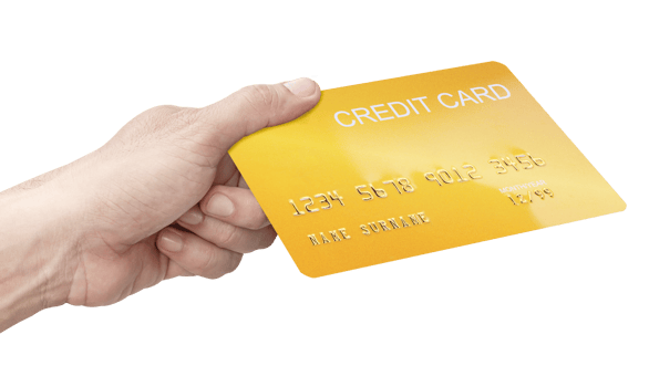 Hand holding mockup gold credit card png